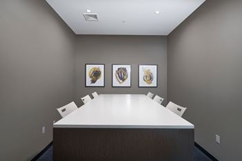 Conference room with long table